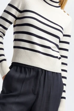 Femme Frame Col Roule Mariner En Blanc Casse