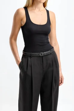 Femme James Perse Debardeur Long En Noir