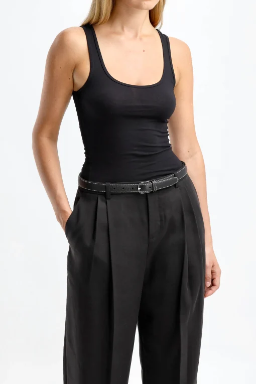 Femme James Perse Debardeur Long En Noir