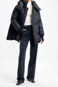 Femme Herno Doudoune A Capuche Dark Navy