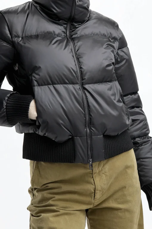 Femme Ahirain Doudoune Blouson Rain En Noir