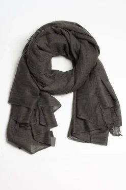 Femme Frenckenberger Echarpe Big Mono In Black Olive