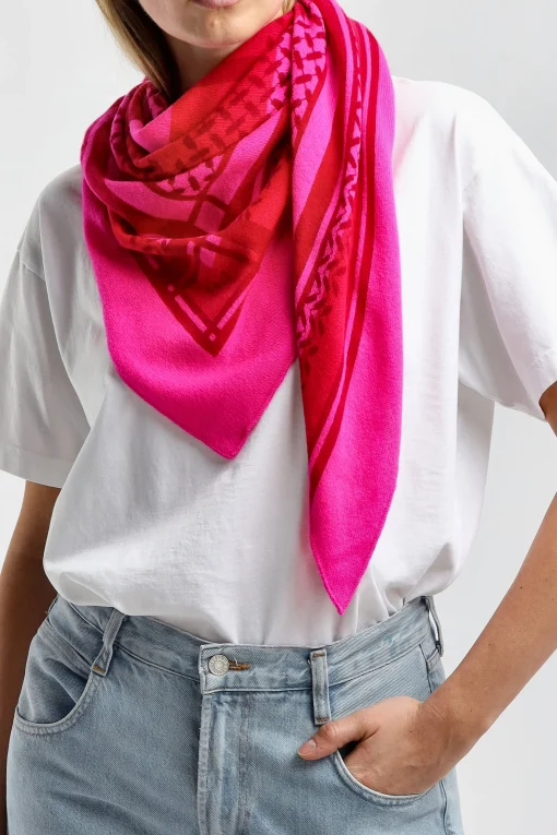 Femme Lala Berlin Echarpe Trinity Double Heritage En Rose