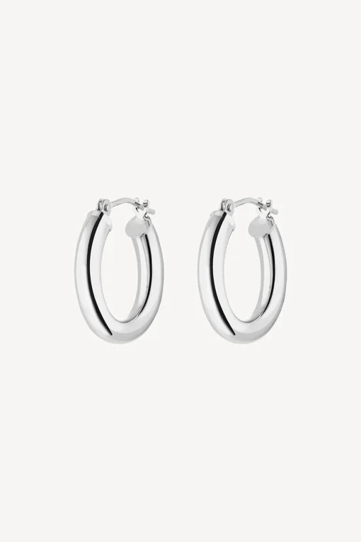 Femme Nina Kastens Jewelry Hoops Essential Small En Or Blanc