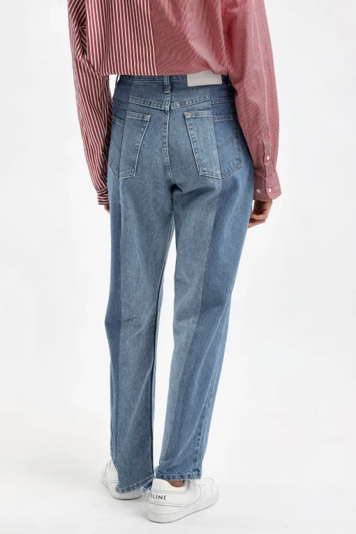 Femme E.L.V. Denim Jeans Boyfriend En Mid/Light Blue