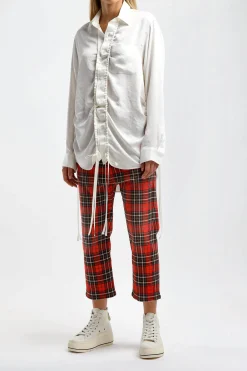 Femme R13 Jeans Tailored Drop En Red Plaid
