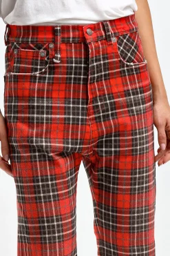 Femme R13 Jeans Tailored Drop En Red Plaid