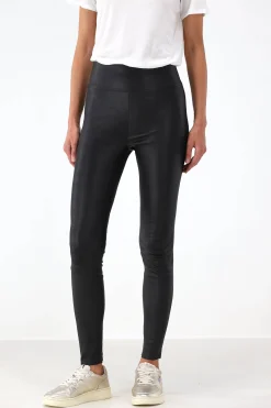 Femme SPRWMN Leggings En Cuir High Waist Ankle En Noir
