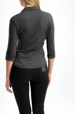 Femme James Perse Manchon Long Contrast Panel En Carbone