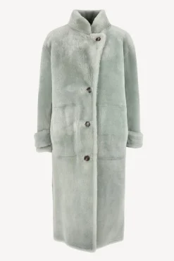 Femme Yves Salomon Manteau D'Officier En Jade