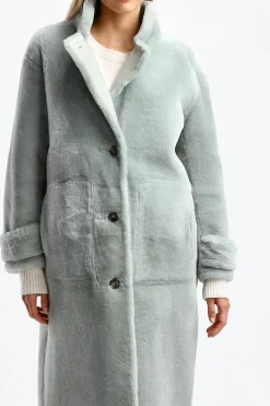 Femme Yves Salomon Manteau D'Officier En Jade