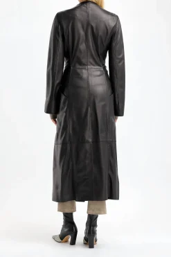 Femme by Malene Birger Manteau En Cuir Sirrena En Noir