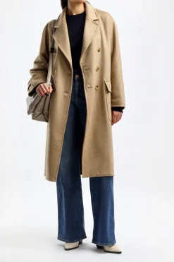 Femme Max Mara Manteau Renania En Chameau