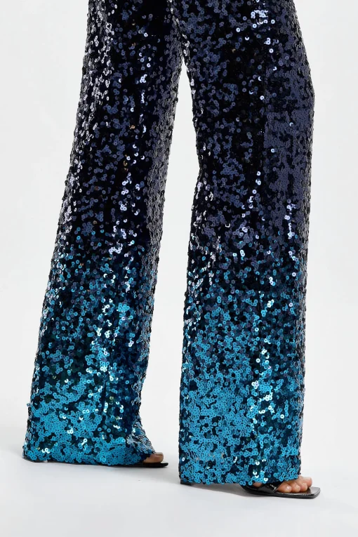 Femme DMN Pantalon A Paillettes Angelina En Bleu