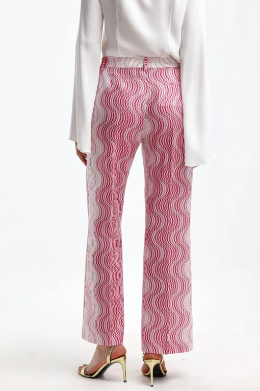 Femme Missoni Pantalon Bootcut Blanc/Rose