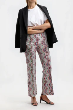 Femme Missoni Pantalon Bootcut Bleu/Rose