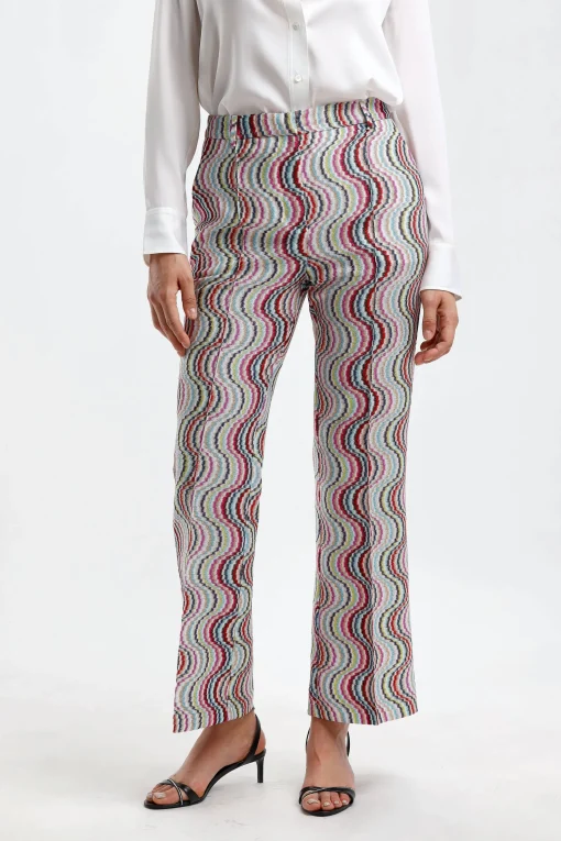 Femme Missoni Pantalon Bootcut Bleu/Rose