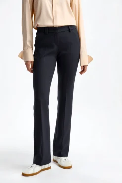 Femme Seductive Pantalon Caro Doppio En Marine