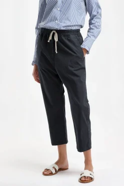 Femme Nili Lotan Pantalon Casablanca Drawstring En Marine Fonce