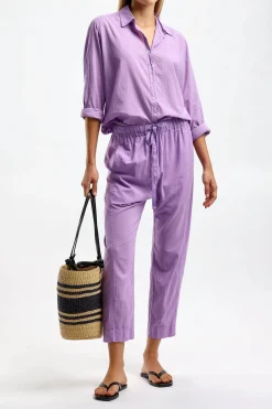 Femme Xirena Pantalon Draper En Glycine Legere