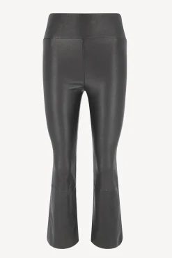 Femme SPRWMN Pantalon En Cuir Crop Flare En Noir