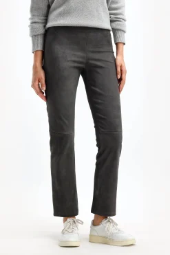 Femme Stouls Pantalon En Cuir Velours Jp Twenty A Chartreux