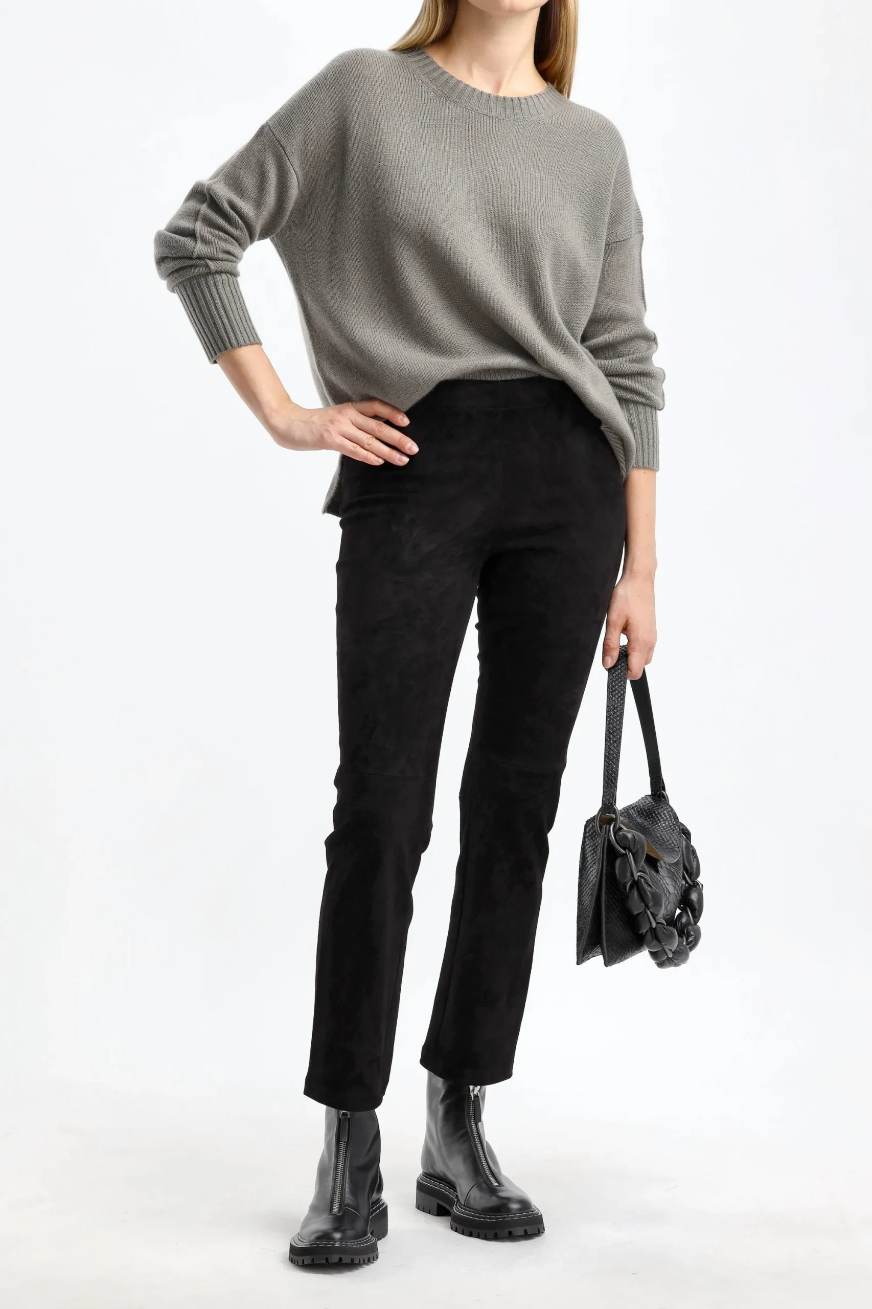 Femme Stouls Pantalon En Cuir Velours Jp Twenty En Noir