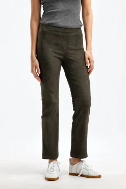 Femme Stouls Pantalon En Cuir Velours Jp Twenty In Saxo
