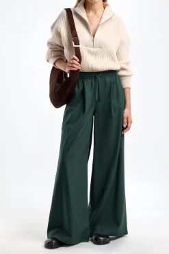 Femme Closed Pantalon Faris En Vert Lointain