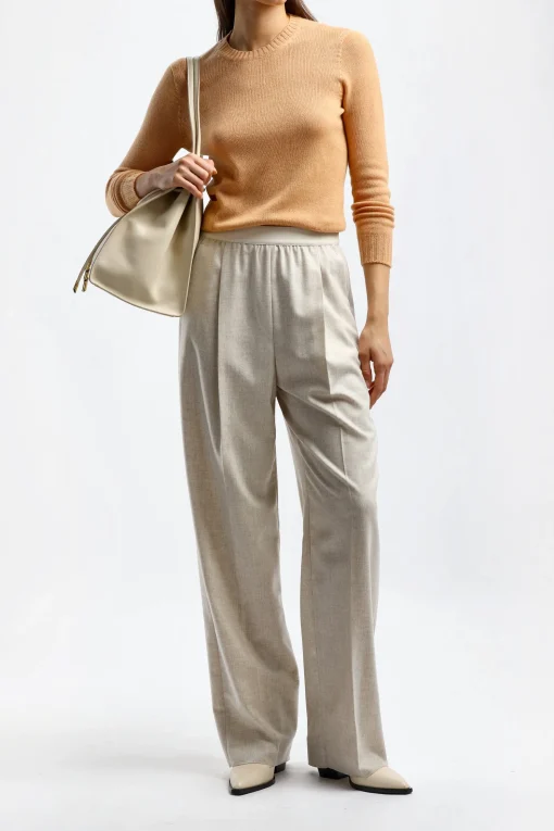 Femme Agnona Pantalon Flannel En Champagne