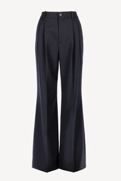 Femme Nili Lotan Pantalon Flavie En Marine Fonce