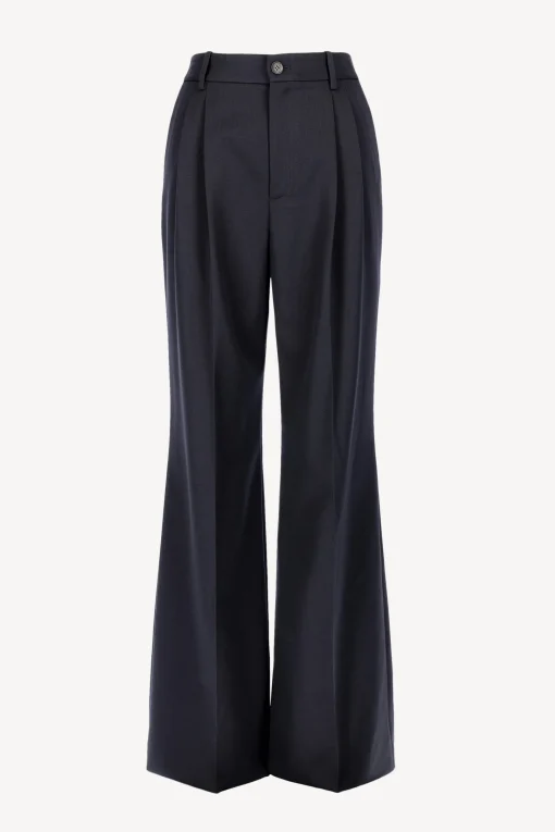 Femme Nili Lotan Pantalon Flavie En Marine Fonce