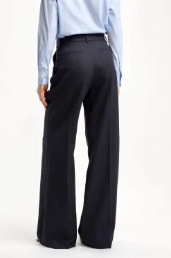 Femme Nili Lotan Pantalon Flavie En Marine Fonce