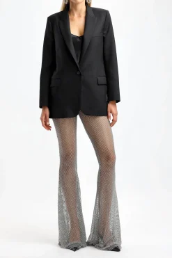 Femme Giuseppe Di Morabito Pantalon Mesh Rhinestone En Argent