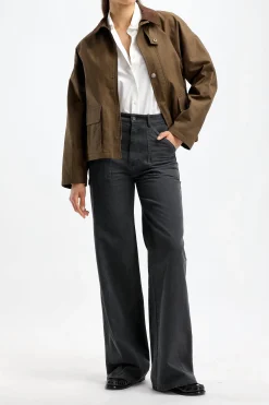 Femme Nili Lotan Pantalon Quentin En Carbone