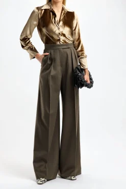 Femme Max Mara Pantalon Werther En Kaki