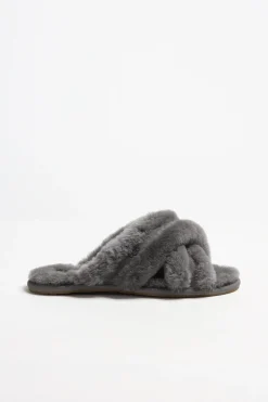 Femme UGG Pantoufles Scuffita En Charcoal