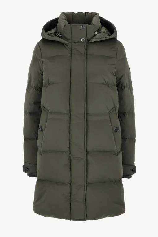 Femme Woolrich Parka Alsea En Vert Fonce
