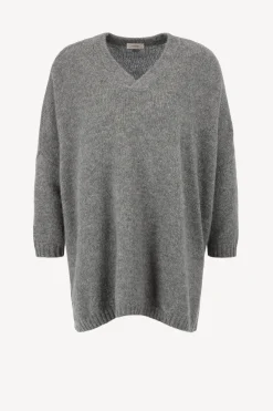 Femme Agnona Pull A Col En V En Flanelle