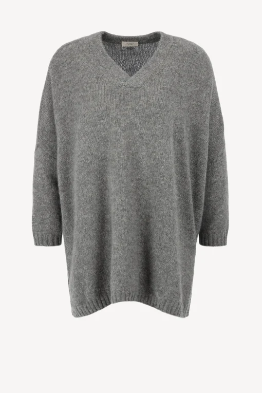 Femme Agnona Pull A Col En V En Flanelle