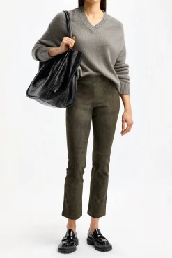 Femme Allude Pull A Col En V Taupe