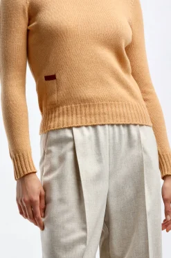 Femme Agnona Pull A Col Rond En Ambre