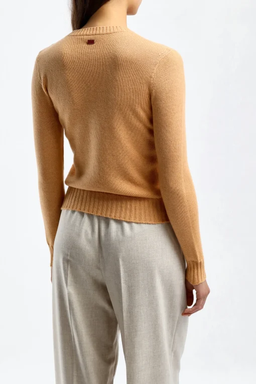 Femme Agnona Pull A Col Rond En Ambre