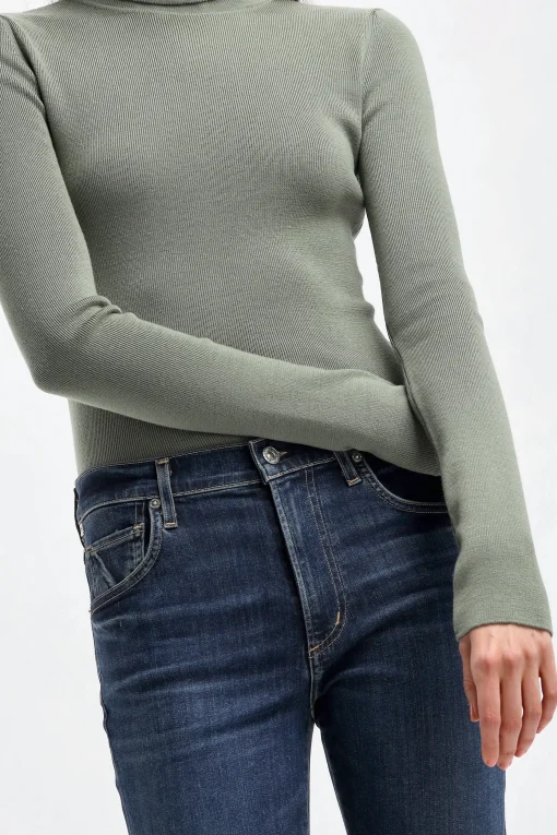 Femme Victoria Beckham Pull A Col Roule En Lichen Green