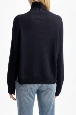 Femme Allude Pull A Col Roule Noir