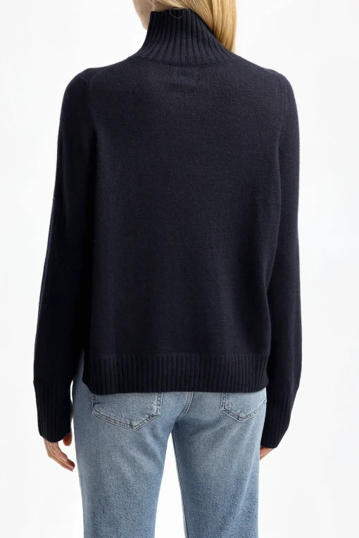 Femme Allude Pull A Col Roule Noir