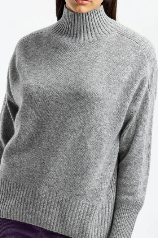 Femme Allude Pull A Col Roule Oversized En Gris