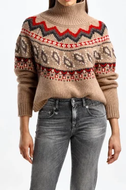 Femme Alanui Pull Antarctic En Luli Marron