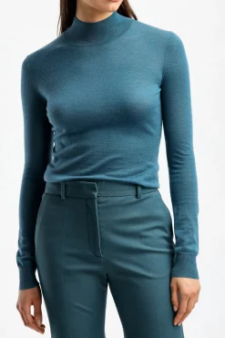 Femme Joseph Pull Cashair En Sarcelle Foncee
