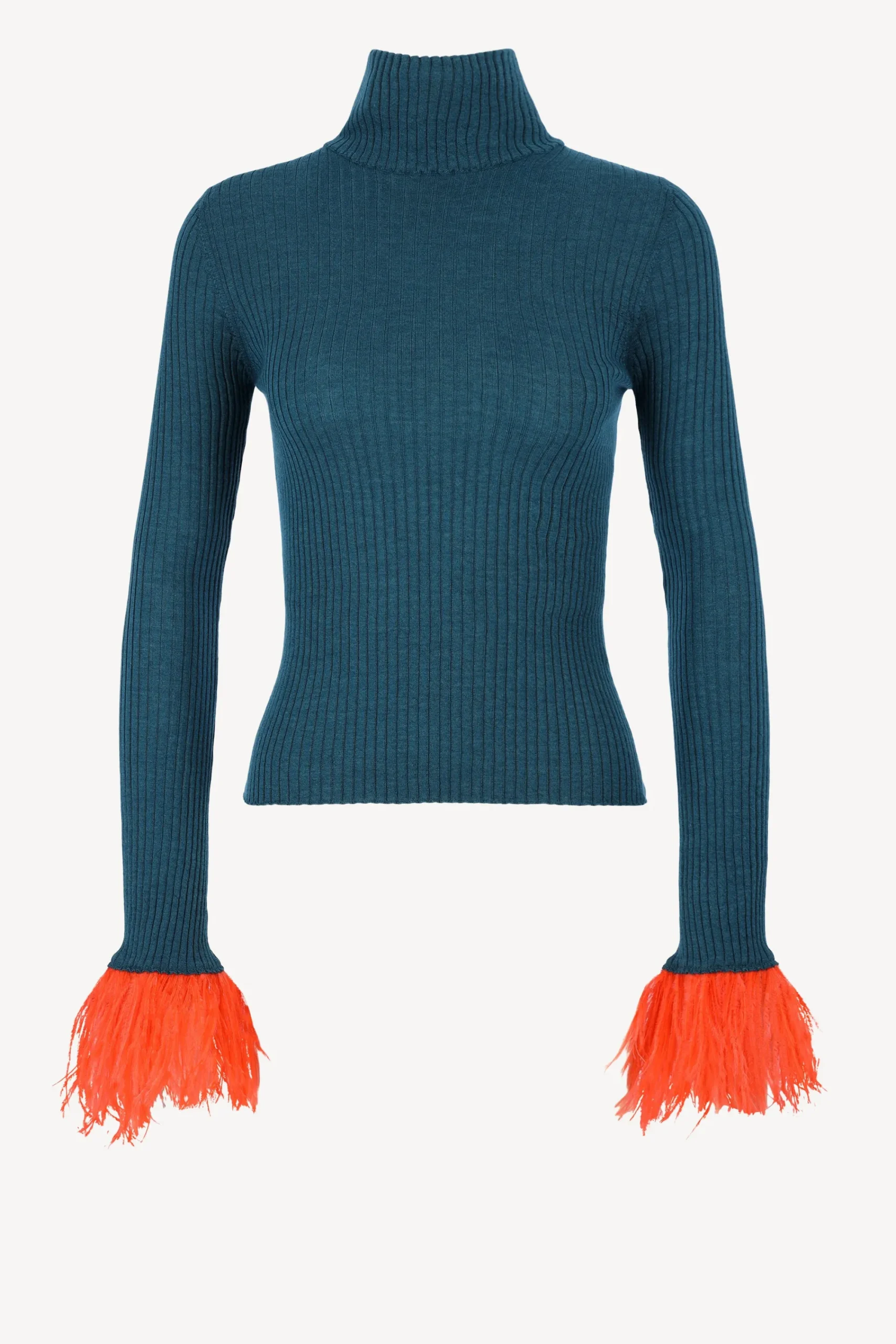 Femme La Double J Pull Feathers A Petrolio